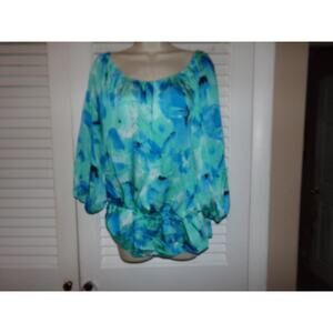 Vintage Vince Camuto peplum peasant blouse M Excellent